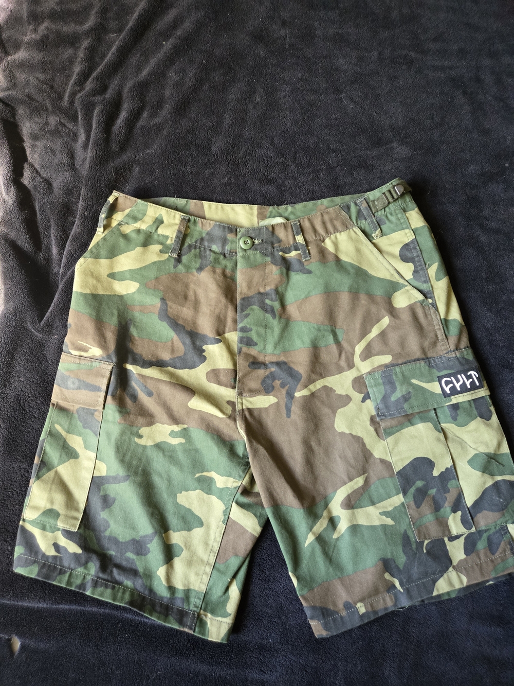 Cult Men's Camo Cargo Shorts in Green and Brown
